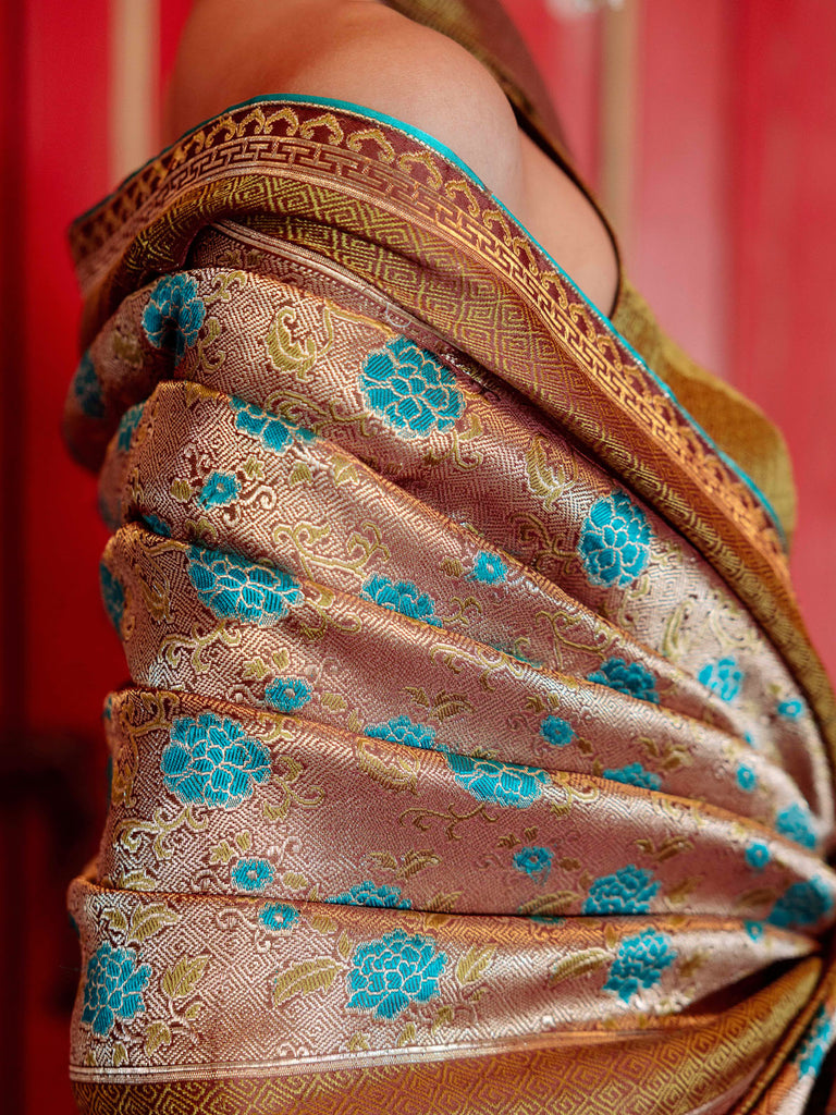 Handwoven Olive Green Saree