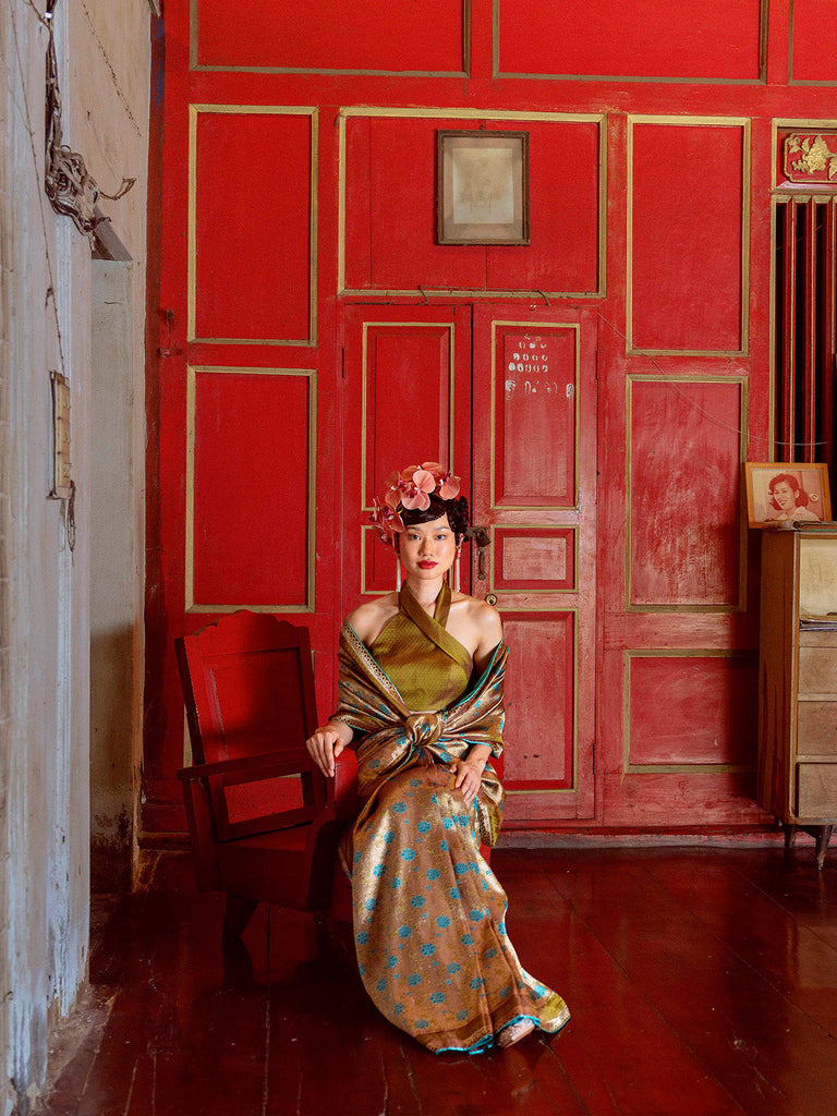 Handwoven Olive Green Saree