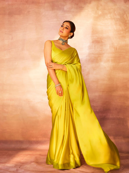 Handwoven Citrine Yellow Silk Sarees