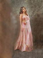 Nikita Dutta in Handwoven Blush Pink Silk Lehenga