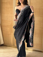 Handwoven Black Silk Saree