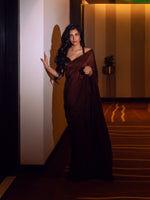 Shruti Haasan In Handwoven Brown Silk Saree