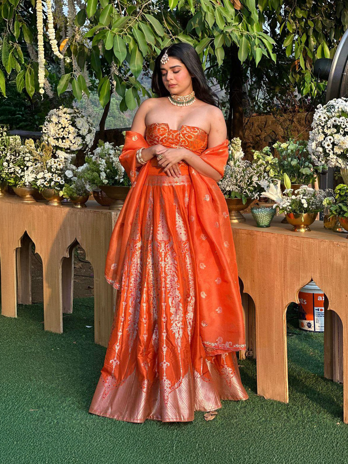 Mithila Palkar in the Crimson Kiss Lehenga