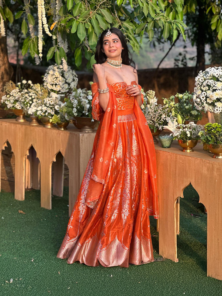 Mithila Palkar in the Crimson Kiss Lehenga