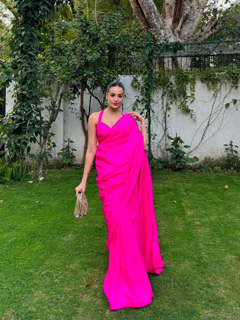 Handwoven Ekaya Pink Silk Saree