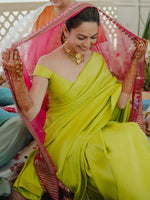 Handwoven Lime Green Silk Saree