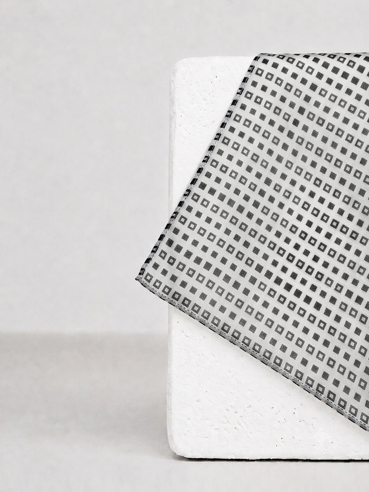 Black & White Banarasi Pocket Square