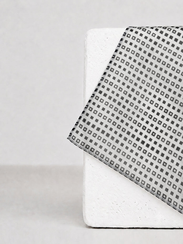 Black & White Banarasi Pocket Square