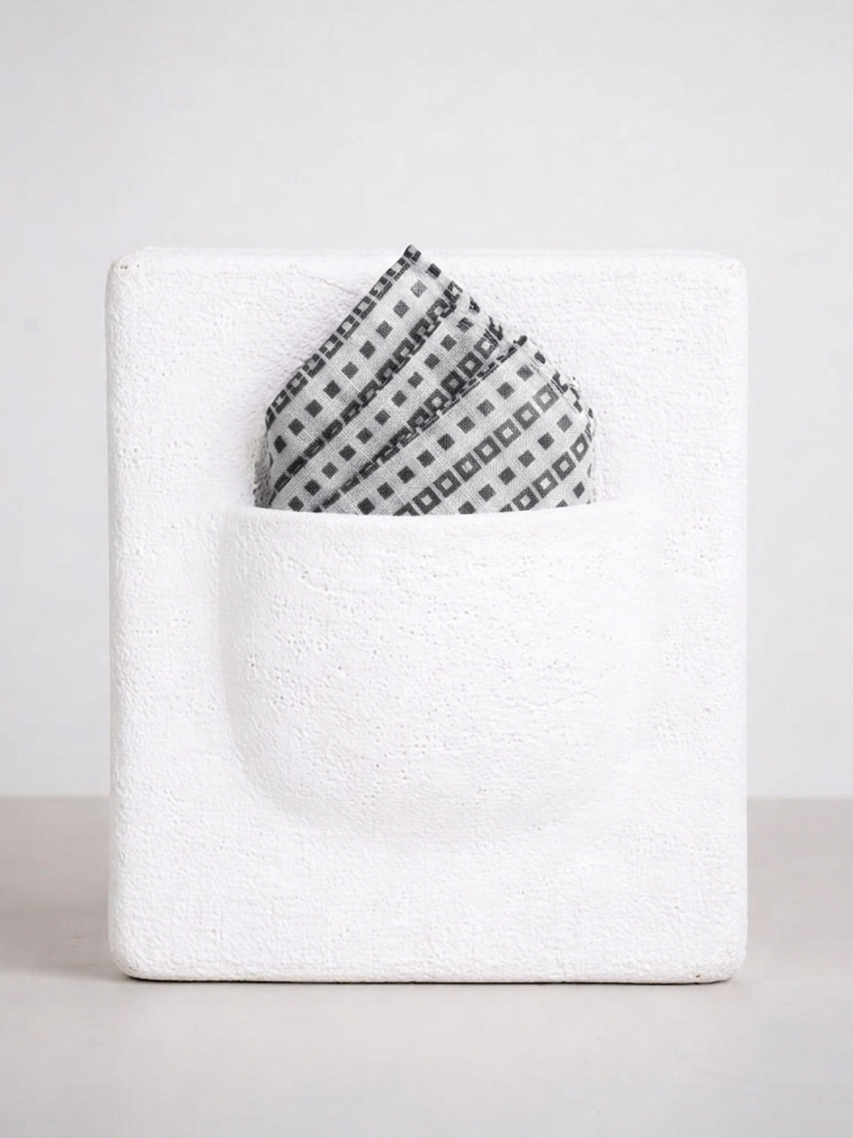 Black & White Banarasi Pocket Square