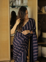 Navy Blue Bumblebee Saree