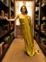 Handwoven Olive Green Silk Saree