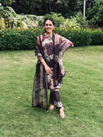 Cloudy Grey Printed Kurta Set