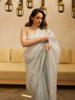 The Luna Saree In Aqua Green