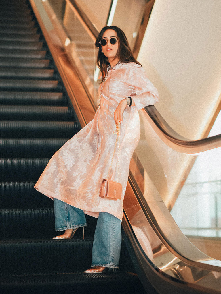 The Diana Kurta Set In Peach