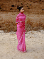 Handwoven Deep Pink Tissue Silk Saree