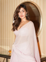 Blush Pink Brooch Saree