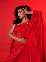 Handwoven Ruby Red Silk Saree