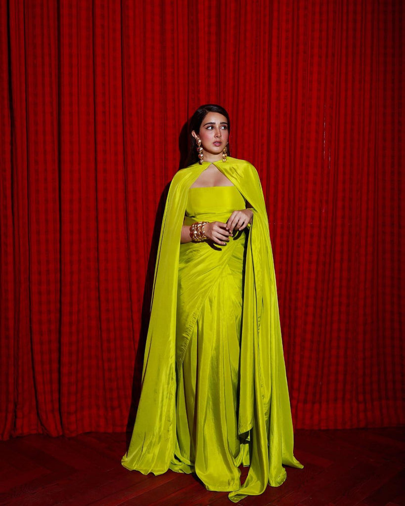 Handwoven Lime Green Silk Saree