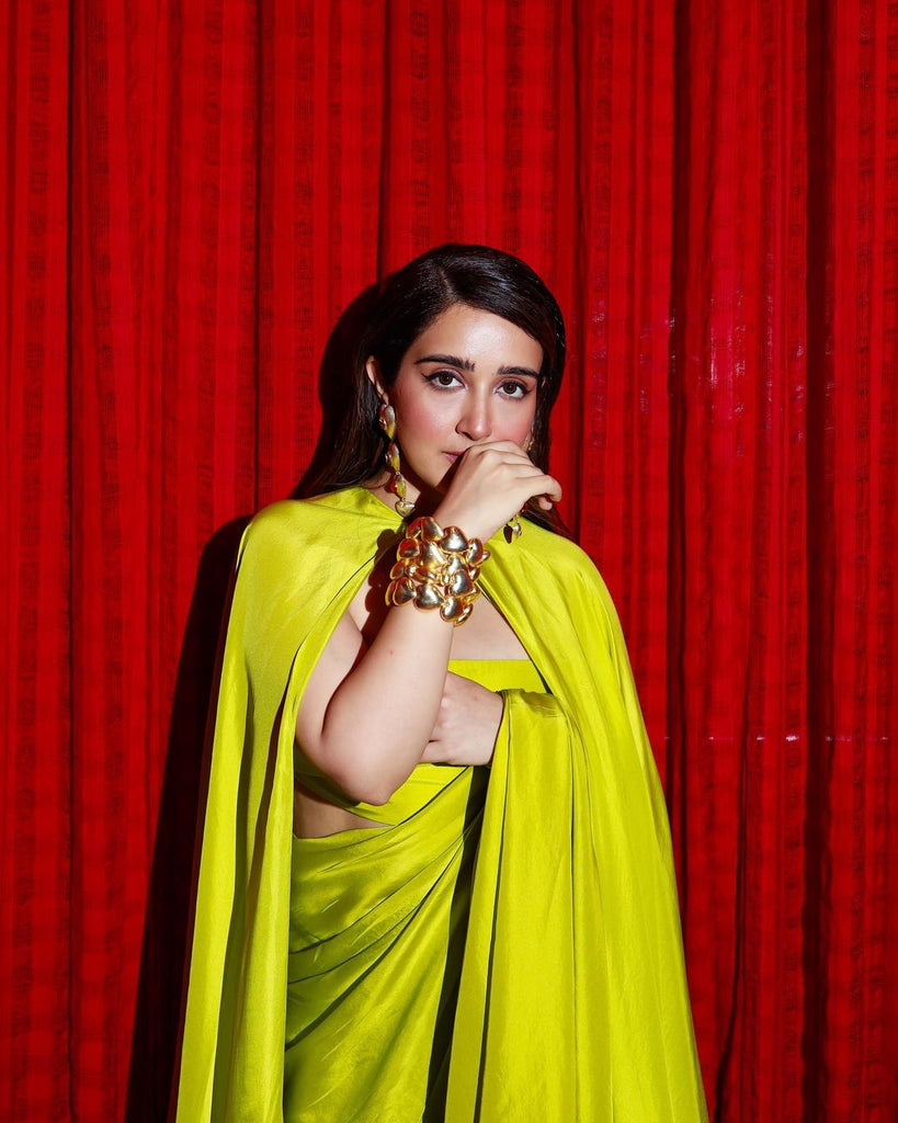 Handwoven Lime Green Silk Saree