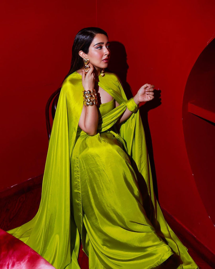 Handwoven Lime Green Silk Saree