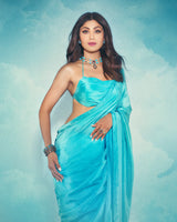 Handwoven Turquoise Blue Silk Saree