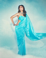 Handwoven Turquoise Blue Silk Saree