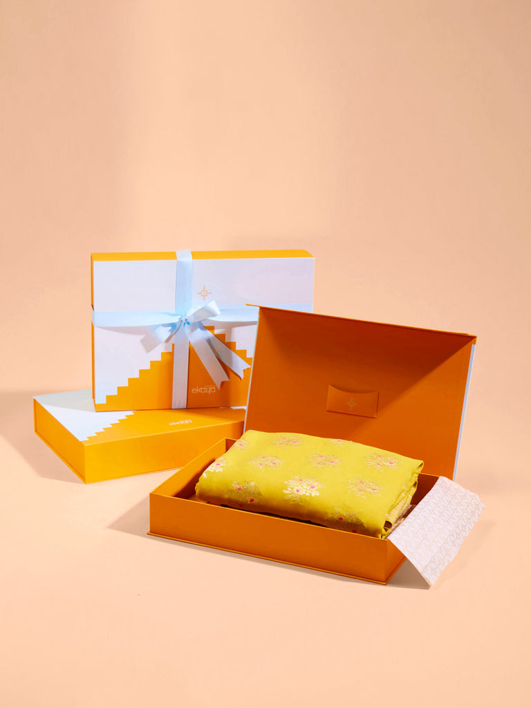 Mira Rajput Kapoor In Handwoven Yellow Georgette Saree