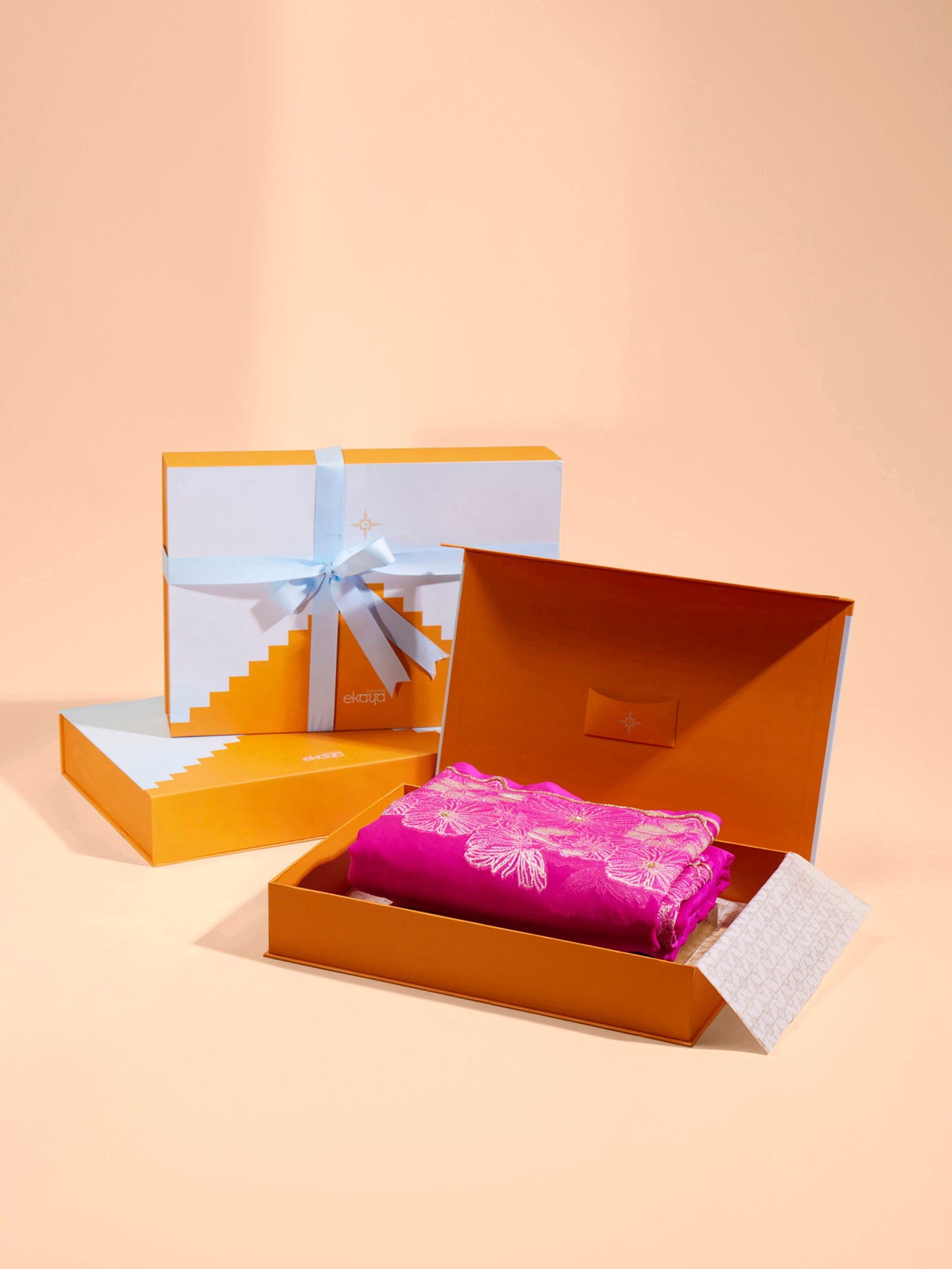 Handwoven Pink Georgette Saree