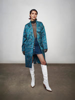 Blue Labyrinth Long Coat