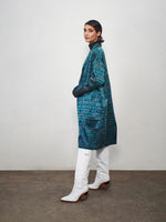 Blue Labyrinth Long Coat