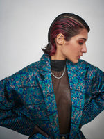 Blue Labyrinth Long Coat