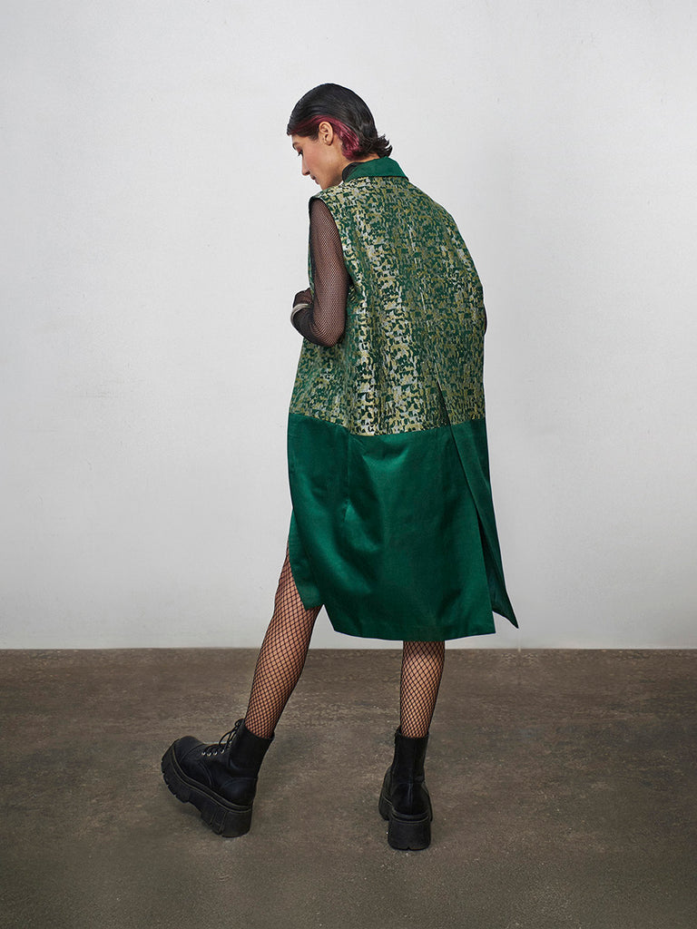 Megabyte Green Sleeveless Coat