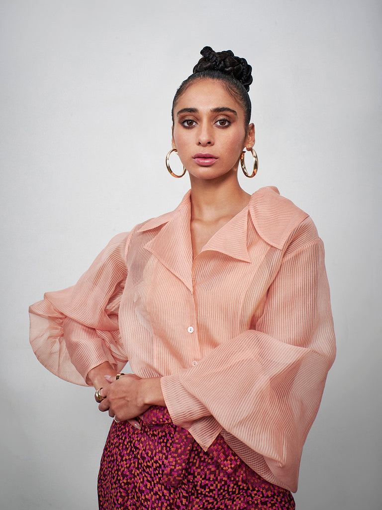 Peach Organza Shirt