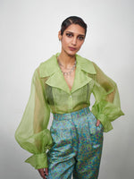 Lime Green Organza Shirt