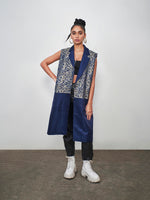 Megabyte Blue Sleeveless coat