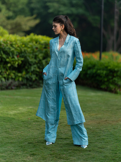 Powder Blue Crossword Jacket Set