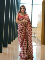 Deep Red Gerum Saree