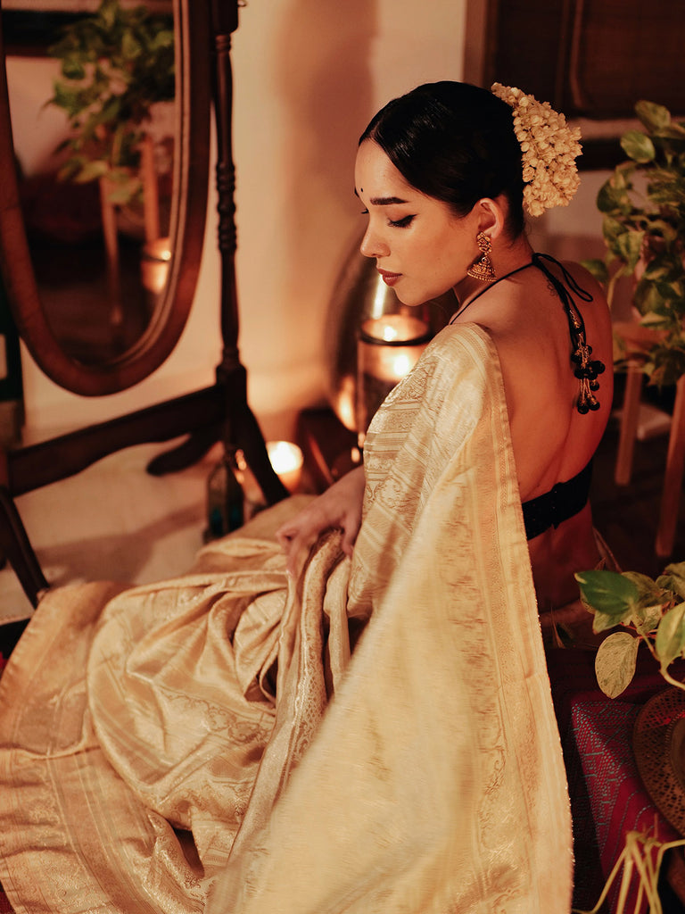 Trinetra Haldar in The ‘I do' Saree in Beige