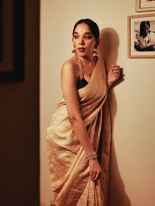 Trinetra Haldar in The ‘I do' Saree in Beige