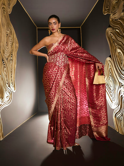 The 'True Love' Saree in Maroon