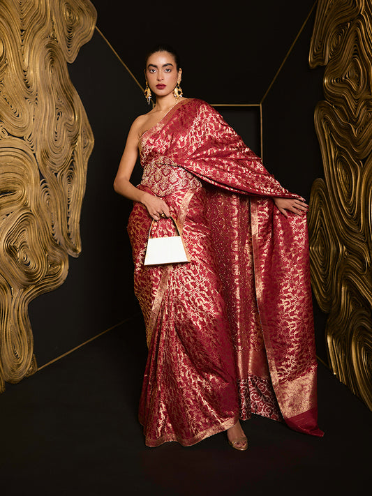 The 'True Love' Saree in Maroon