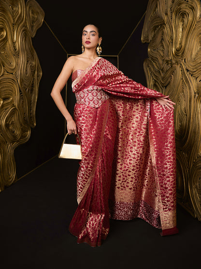 The 'True Love' Saree in Maroon