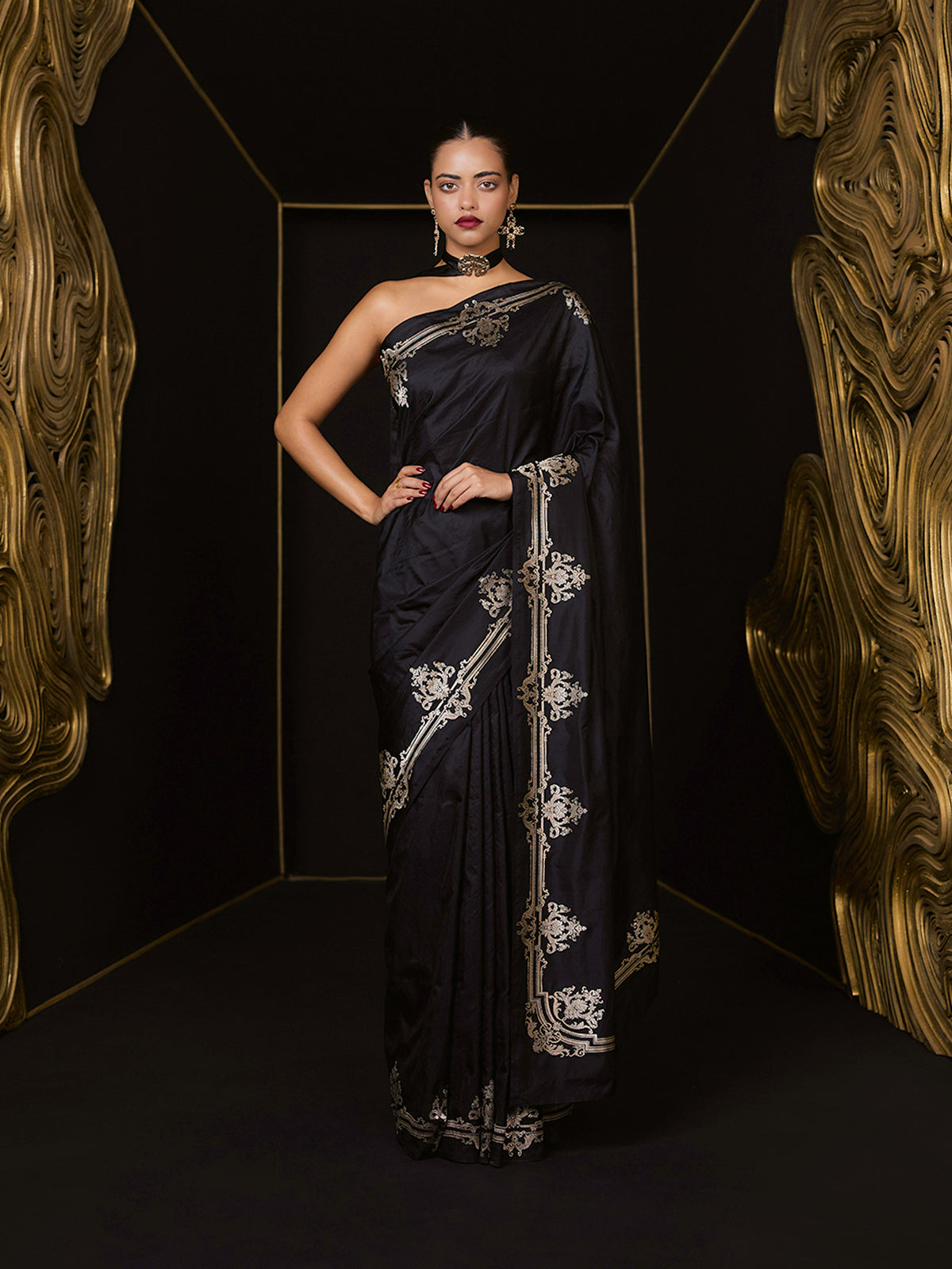 The 'Goth Bride' Saree