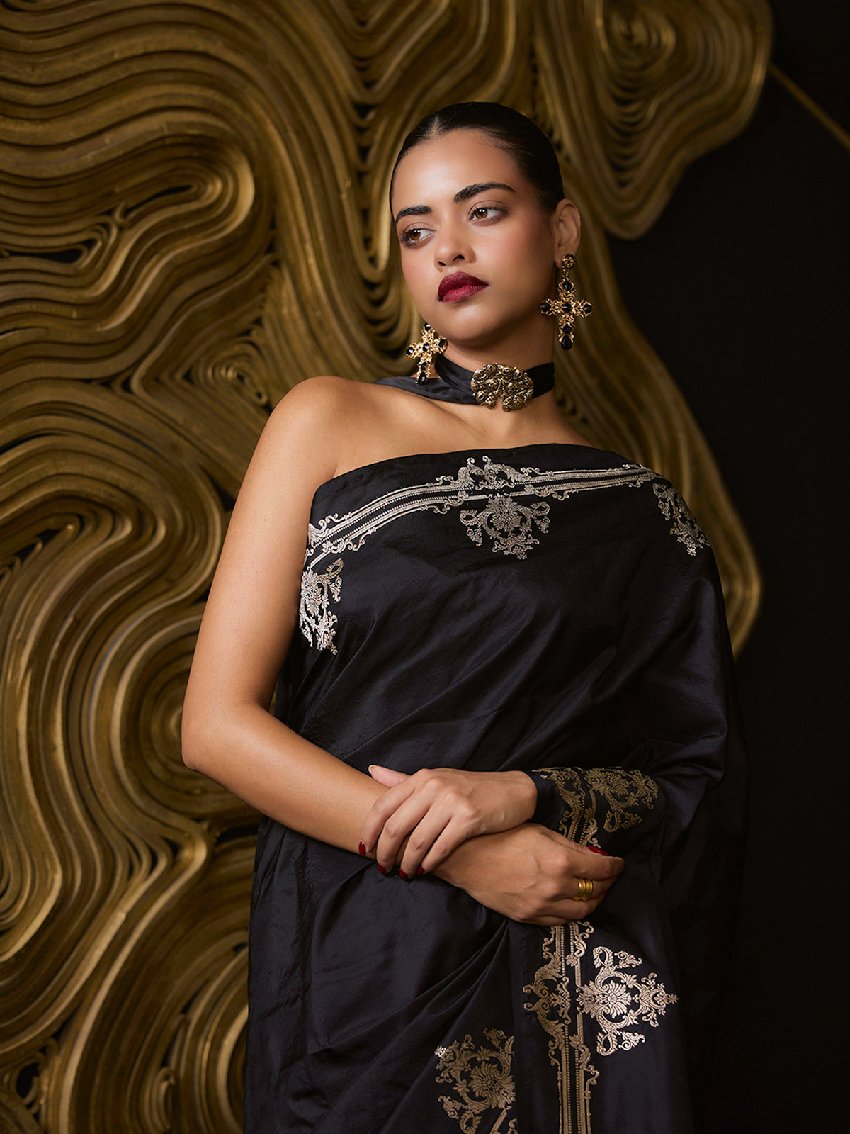 The 'Goth Bride' Saree