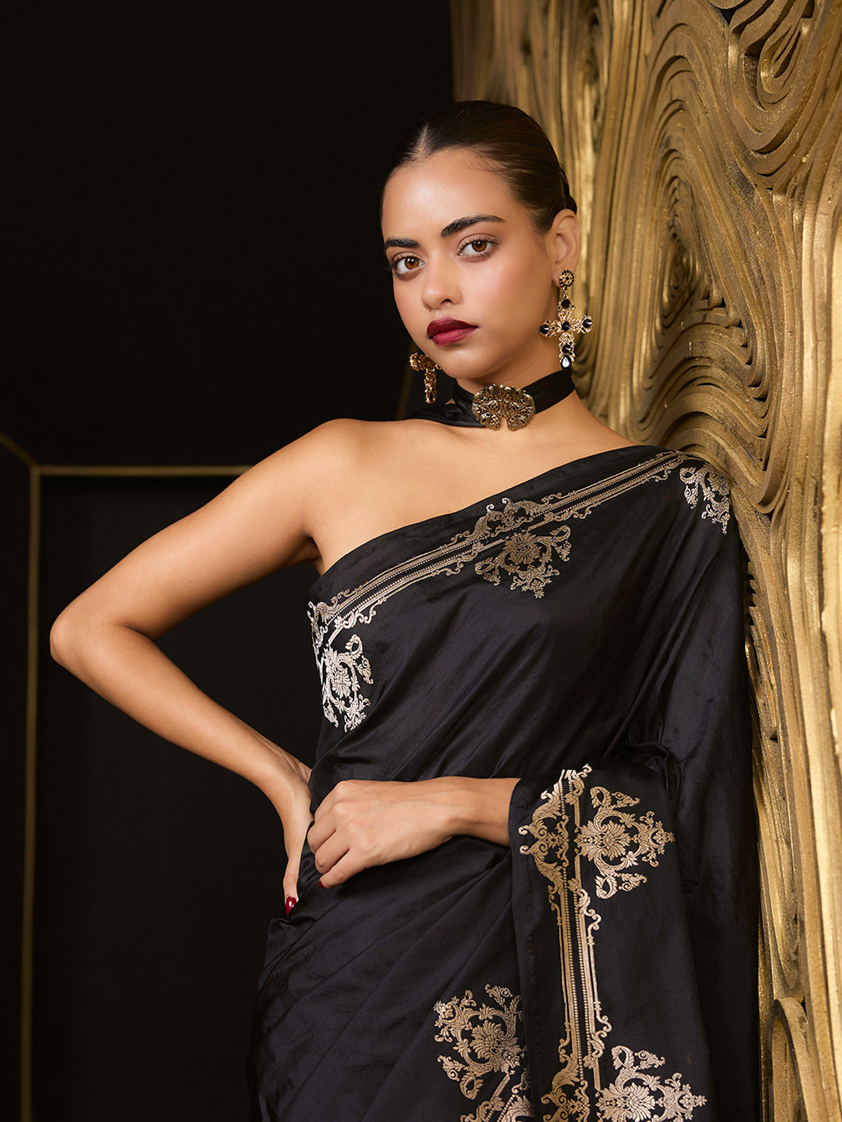 The 'Goth Bride' Saree