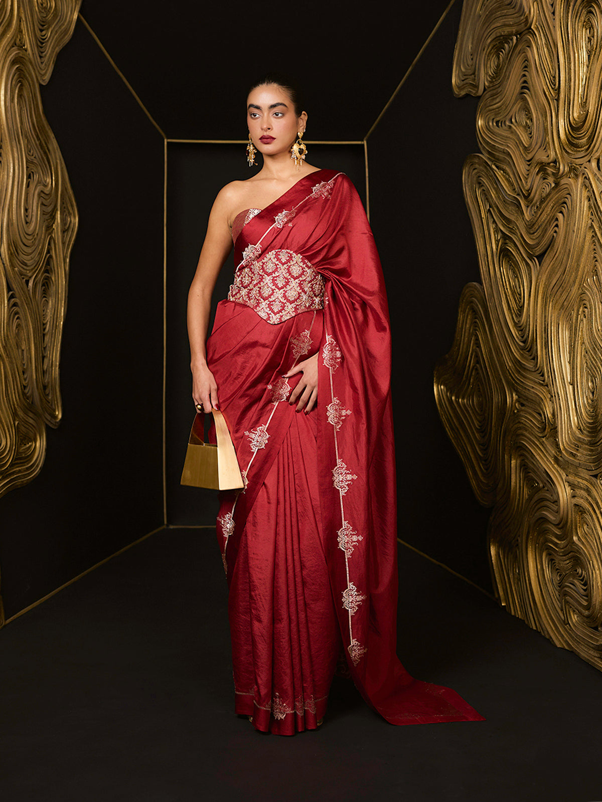 The Siren Saree in Red