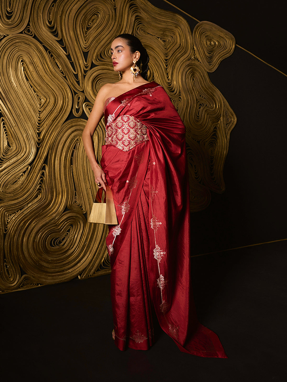 The Siren Saree in Red