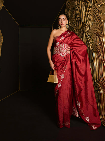 The Siren Saree in Red