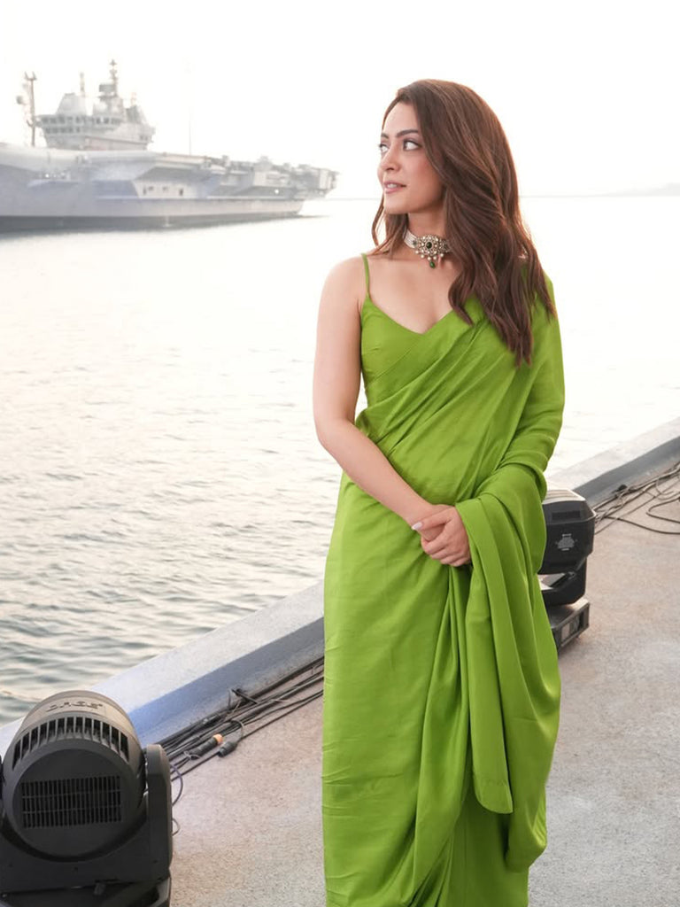 Handwoven Pear Green Silk Saree