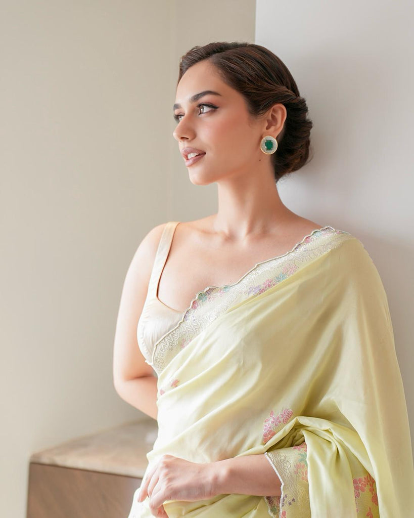 The Iris Saree In Pistachio